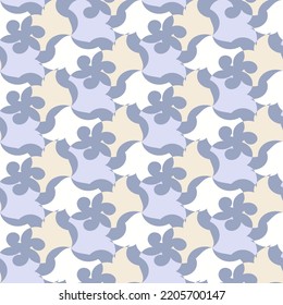Hermoso arte de estilo variopinto sin fisuras en colores suaves. Ilustración vectorial para impresión, tela, cubierta, embalaje, decoración interior, decoración de blogs y otros proyectos.
