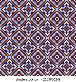 Beautiful motley geometric seamless pattern. Vector illustration for print, fabric, cover, packaging, interior decor, blog decoration and other your projects.