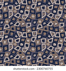 Beautiful motley geometric seamless pattern. Vector illustration for print, fabric, cover, packaging, interior decor, blog decoration and other your projects.