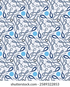 Beautiful motley light seamless pattern with swirls. Art forms are grouped and arranged in a specific order. Vector image for print, textile, packaging, interior design and your other projects.