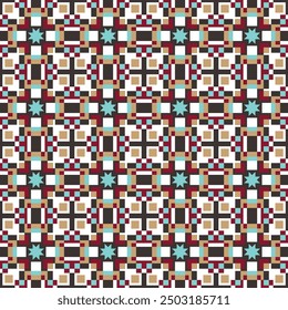 Beautiful motley polygonal seamless pattern. Vector illustration for print, fabric, cover, packaging, interior decor, blog decoration and other your projects.