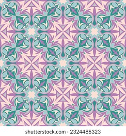 Beautiful motley seamless pattern. Art forms are grouped and arranged in a specific order. Vector image for print, textile, packaging, interior design and your other projects.