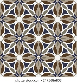 Beautiful motley seamless pattern. Art forms are grouped and arranged in a specific order. Vector image for print, textile, packaging, interior design and your other projects.