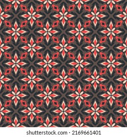 Beautiful motley seamless pattern. Overlapping art forms, stripes, polygons, segments are grouped and arranged in a certain order. Vector. 