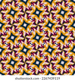 Beautiful motley seamless pattern. Overlapping art forms, stripes, polygons, segments are grouped and arranged in a certain order. Vector. 
