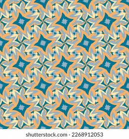 Beautiful motley seamless pattern. Overlapping art forms, stripes, polygons, segments are grouped and arranged in a certain order. Vector. 
