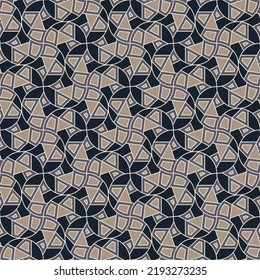 Beautiful motley tiled seamless pattern in dark colors. Vector illustration for print, fabric, cover, packaging, interior decor, blog decoration and other your projects.