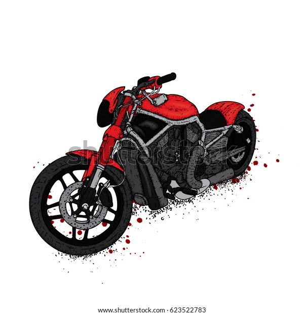 A beautiful motorcycle. Vector\
illustration for a postcard or a poster.\
Transport.