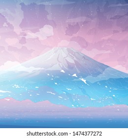 Beautiful Mount Fuji landscape vector art