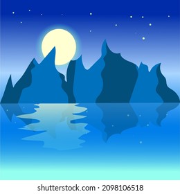 hermoso fondo de montaña por la noche