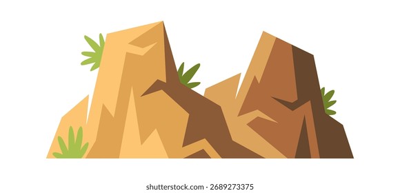 Hermosa montaña con hierba verde