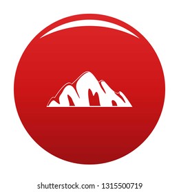 Beautiful mountain icon. Simple illustration of beautiful mountain vector icon for any design red