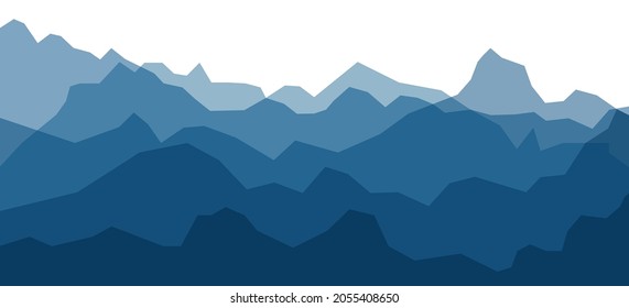 hermoso paisaje montañoso, fondo vectorial abstracto para el diseño, de color azul