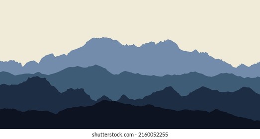 beautiful mountain landscape, abstract vector background for design,