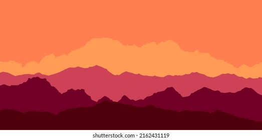 beautiful mountain landscape, abstract vector background for design,