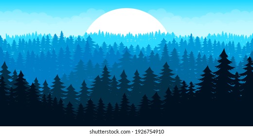Beautiful mountain landscape background, vector design illustration