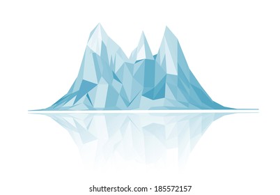 Beautiful mountain landscape. Low-poly style vector illustration