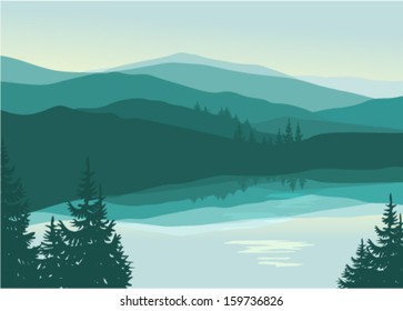 Beautiful mountain landscape with reflection in the lake