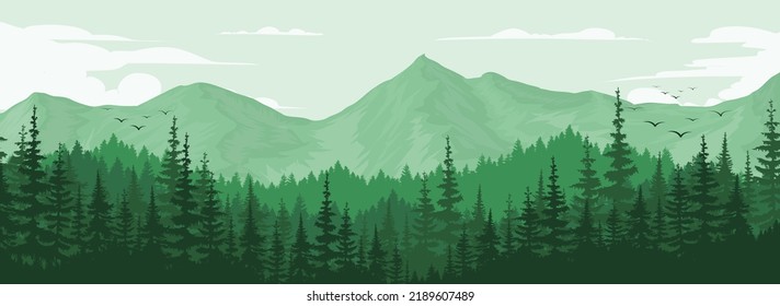 Beautiful mountain landscape. Vector background image of nature.