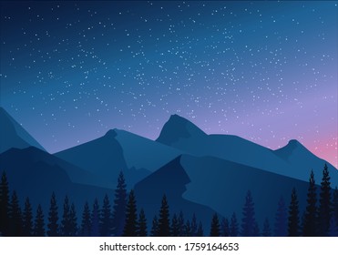 schöne Berglandschaft, Vektorgrafik