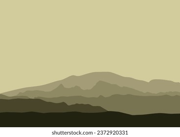 Beautiful mountain landscape. Vector illustration in flat style.