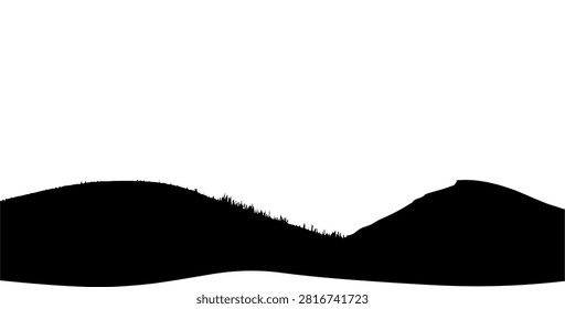 Beautiful mountain scene featuring rolling hills, lush greenery, and a bright, clear sky, capturing tranquility and natural beauty.