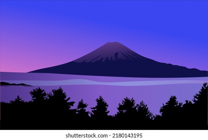 Beautiful mountain scenery vector, Mountain landscape illustration Background.