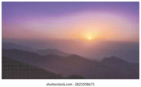 Beautiful mountain silhouette range at sunrise with soft purple and orange sky gradient tranquil morning atmosphere in high altitude wilderness vista view.