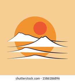 beautiful mountain at sky logo vector illustration