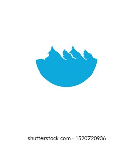 beautiful mountain vector logo for nature tours and snow sports