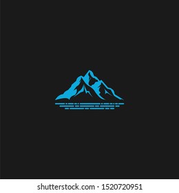 beautiful mountain vector logo for nature tours and snow sports
