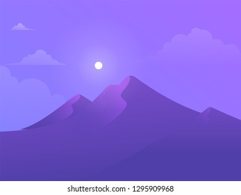 Beautiful Mountain View with smooth color gradient 