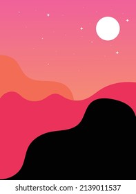 beautiful mountain view. Suitable for Background, Poster, Banner Design, Digital, etc