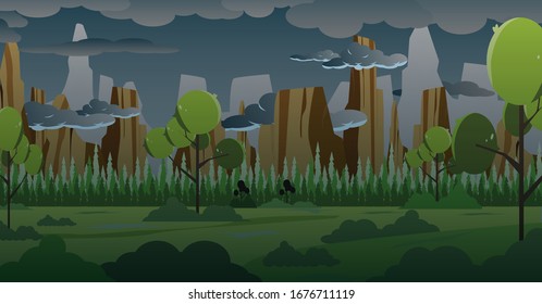 Beautiful mountain views. With a quiet and fresh feel. Mountains soaring through the clouds are dark and dark