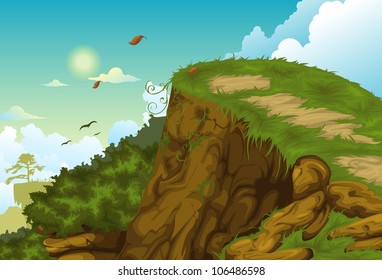 Beautiful mountainous background vector