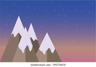 Beautiful mountains in the evening