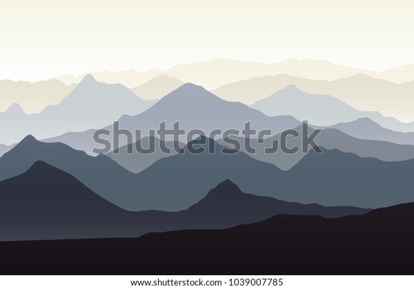 Mountains landscape illustration wall murals and wallpaper design.