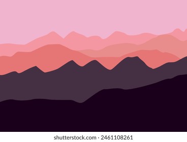 beautiful mountains landscape vector design illustration for background.