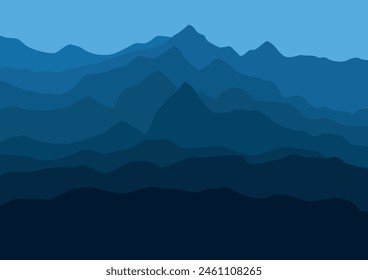 beautiful mountains landscape vector design illustration for background.