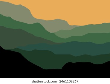 beautiful mountains landscape vector design illustration for background.