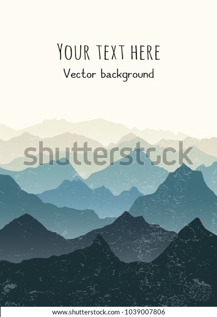 美しい山の景色 縦書きの自然の背景とテキスト用のスペース カード カバー バナー プリント ポスター 壁紙デザインのベクターイラスト のベクター画像素材 ロイヤリティフリー