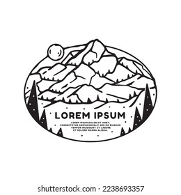 beautiful mountains logo. Perfect for badges, t-shirts etc