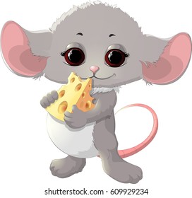 Beautiful mouse with cheese
