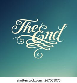 Beautiful movie ending typography "The End"