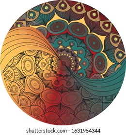 Beautiful multi color mandala, symbol of world