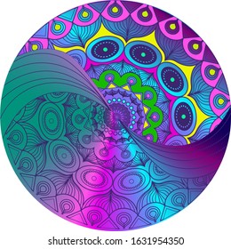 Beautiful multi color mandala, symbol of world