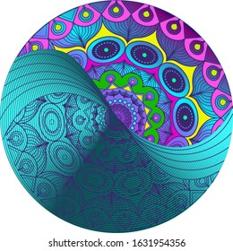 Beautiful multi color mandala, symbol of world