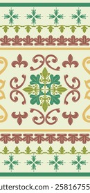 Beautiful Multi Color Silk Weaves Brown Stripe Detailed Hand Drawn Decoration Grand Baroque Border Pattern. Luxury Fleur de lis Elaborate Design Lace Rim Stripe Attire Textiles Fabrics Apparel Ceramic