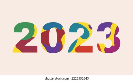 Hermoso fondo vectorial multicolor 2023 años