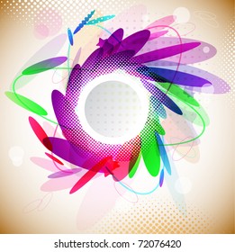 Bonito marco redondo multicolor con espacio para texto